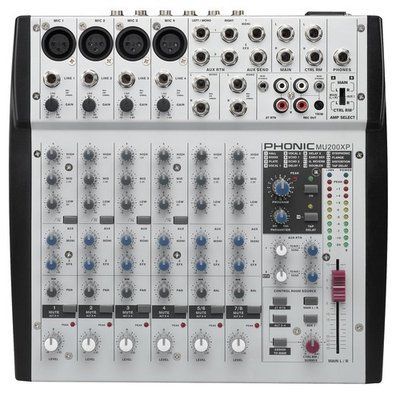 Активний мікшерний пульт Phonic MU 200XP, колір світло-сірий з чорними включеннями 238499 фото