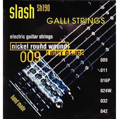 Струни для електрогітари GALLI Slash SH190 Extra Light сталь-нікель 29-5-18-6 фото