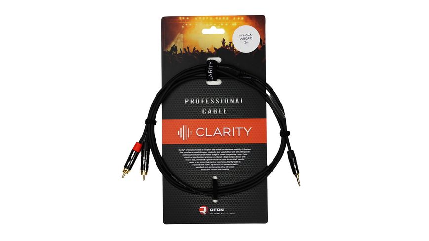 Комутаційний кабель Clarity miniJACK-2xRCA-B/2m 528553 фото