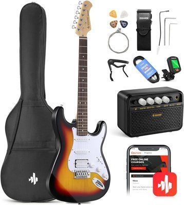 Набор электрогитара Donner Music DST-100 Sunburst Electric Guitar Kit Sunburst EC1098 + комбоусилитель + тюнер+ чехол + ремень 87530 фото