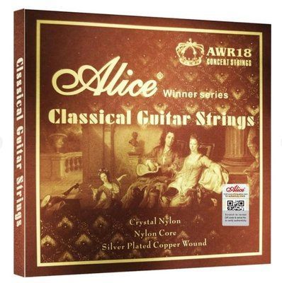 Струни для класичної гітари Alice AWR18H Crystal Nylon Silver Plated Copper Wound Nylon Core Сильний натяг 28.5-44 85737 фото