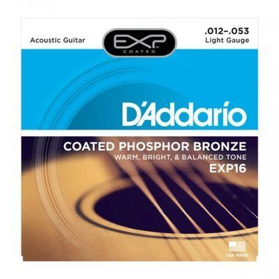 Струни для акустичної гітари D'Addario EXP16 Phosphor Bronze Light Acoustic Guitar Strings 12/53 D'Addario EXP16 фото
