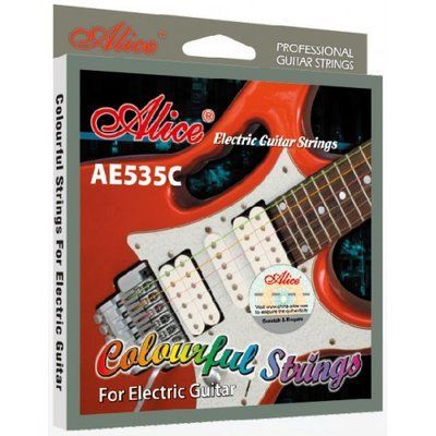 Струни для електрогітари кольорові Alice AE535SL Super Light Coated Steel Nickel Alloy Wound 76025 фото