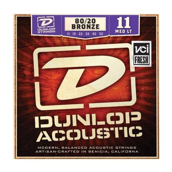 Струни для акустичної гітари Dunlop DAB1152 Bronze80/20 Medium Ligh (011-052) 78561 фото