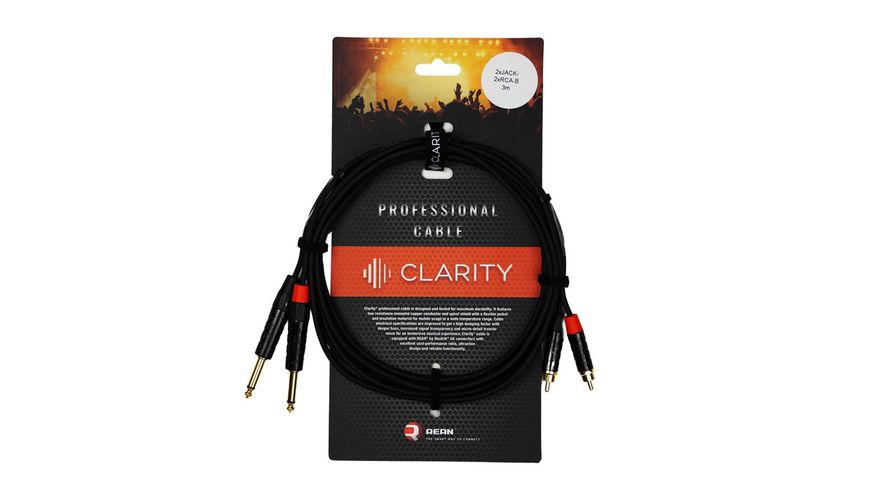 Комутаційний кабель Clarity 2xJACK-2xRCA-B/3m 528547 фото