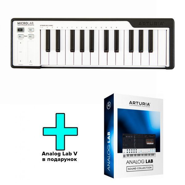 MIDI-клавіатура Arturia MicroLab (Black) + Arturia Analog Lab V 19-6-8-32 фото