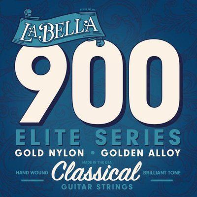 Струны для классической гитары La Bella 900 Elite Gold Nylon Polished Golden Alloy Normal Tension 528802 фото