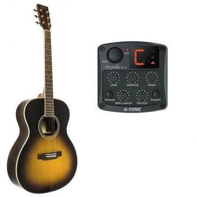 Электроакустическая гитара Rafaga F-200 VS с пьезодатчиком Cherub GT-3 Preamp, 4-х полосный эквалайзер, тюнер, санберст 85008 фото