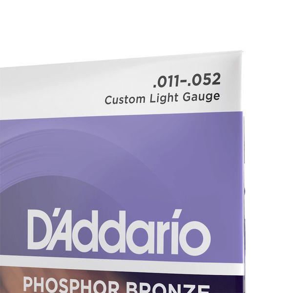 Струни для акустичної гітари D'Addario EJ26 Phosphor Bronze Custom Light Acoustic Guitar Strings 11/52 2888 фото