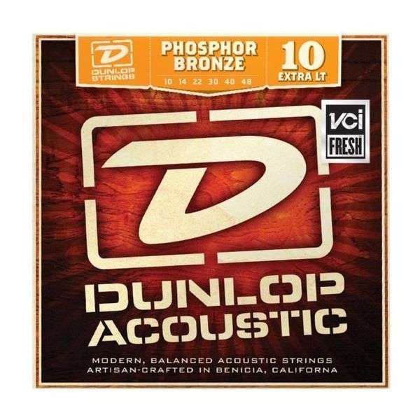 Струны для акустической гитары Dunlop DAP1048 Phosphor Bronze Extra Light (010-048) 78559 фото