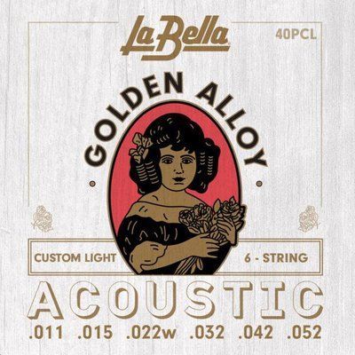 Струны для акустической гитары La Bella 40PCL 11-52 Custom Light сталь 528809 фото