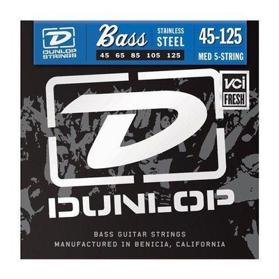 Струны для бас-гитары (5 струн) Dunlop DBS45125 Stainless Steel Medium 45-125 115304 фото