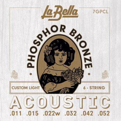 Струны для акустической гитары La Bella 7GPCL Phosphor bronze Custom Light 11-52 528807 фото