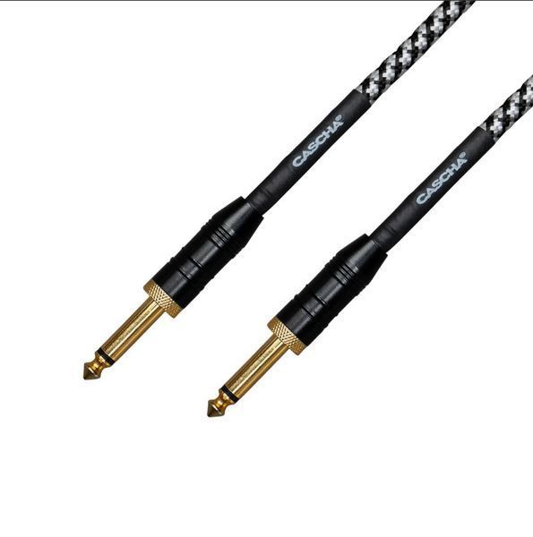 Кабель инструментальный Cascha CCP-G2SBK3 (Professional Line Guitar Cable, Tweed Black, 3 м) 24-10-05-55 фото