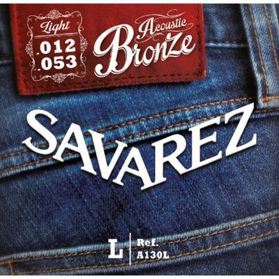 Струни для акустичної гітари Savarez A130L Bronze Light Acoustic Guitar Strings 12/53 124513 фото