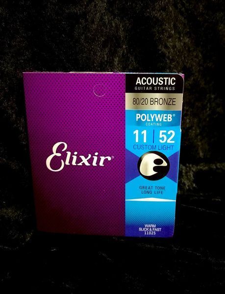 Струни для акустичної гітари Elixir AC PW CL Bronze 80/20 PolyWeb Custom Light 11-52 236036 фото