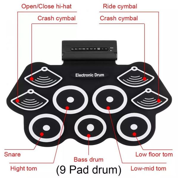 Гибкая электрическая барабанная установка ZJchao Roll Up Drum Practice Pad W562 ZJchao Roll Up фото