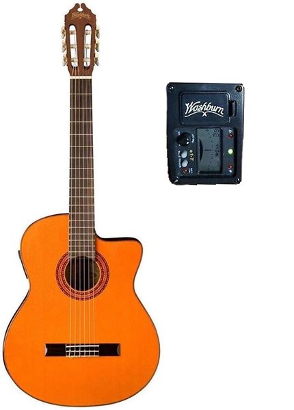 Класична гітара Washburn C5CE з вирізом, 6 струн, зі звукознімачем, натуральний колір 528369 фото