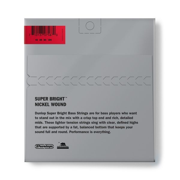 Струни для бас гітари Dunlop Super Bright Nickel Wound DBSBN45105M (45-105) 127222 фото