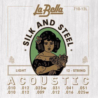 Струны для 12-струнной акустической гитары La Bella 710-12L Light Tension сталь 528812 фото