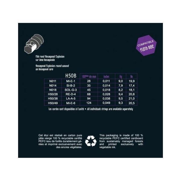 Струни для електрогітари Savarez H50B Hexagonal Explosion Blues Tension нержавіюча сталь 11-49 126203 фото