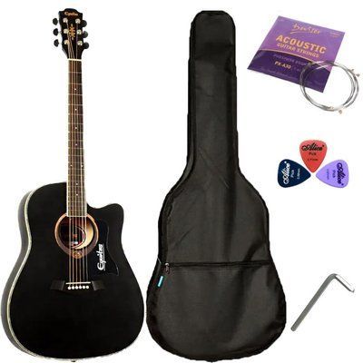 Набір акустична гітара Equites EQ905C BK 41" + медіатори + струни + чохол 85213-76453-78837-74702 фото