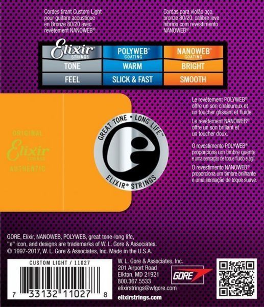 Набір струн для аустичної гітари Elixir AC NW CL (легкий натяг) 236029 фото