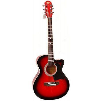 Акустическая гитара Bandes AG-851C RD красный/черный с металлическими струнами размер 39" 84677 фото