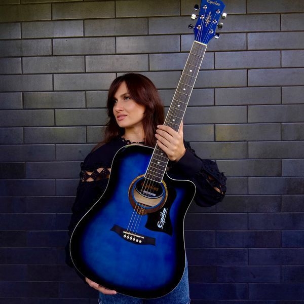 Акустическая гитара Equites EQ901C BL синий/черный с металлическими струнами размер 41" 85216 фото