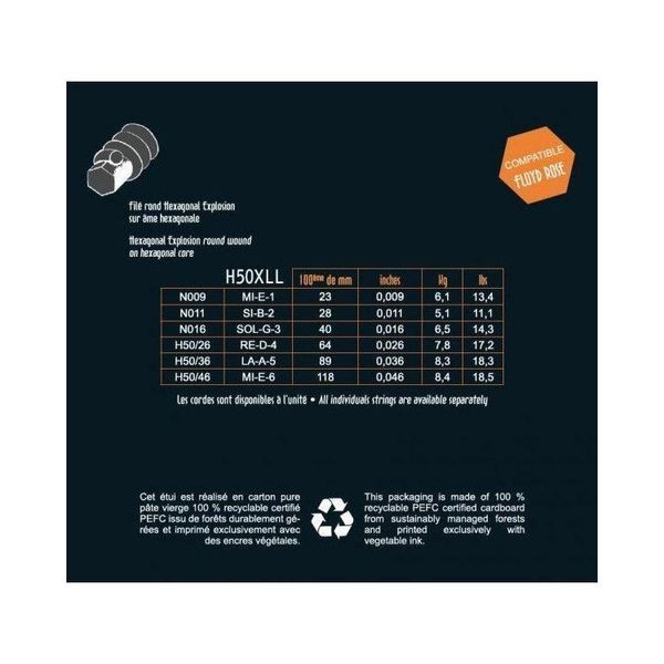 Струни для електрогітари Savarez H50XLL Hexagonal Explosion Mixed Tension нержавіюча сталь 9-46 126221 фото