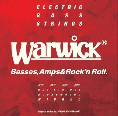 Струны для бас-гитары WARWICK 46200 RED Nickel Plated Medium 4-String (45-105) 77862 фото