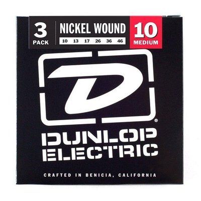 Струны для электрогитары Dunlop Dunlop 3PDEN1046 Nickel Wound Medium 10/46 (3 комплекта) 119074 фото