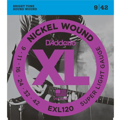 Струни для електрогітари D'Addario EXL120 Nickel Super Light Electric Guitar Strings 9/42 72107 фото