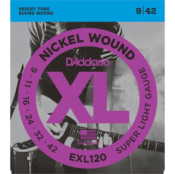 Струни для електрогітари D'Addario EXL120 Nickel Super Light Electric Guitar Strings 9/42 72107 фото