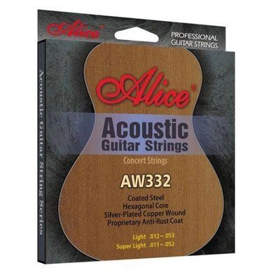 Струни для акустичної гітари Alice AW332L Acoustic Silver Coated-Plated Copper Wound Light Guitar Strings 12/53 76831 фото