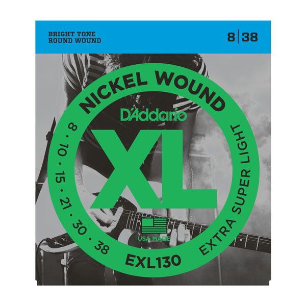 Струни для електрогітари D'Addario EXL130 Nickel Wound Extra Super Light Electric Strings 8/38 74196 фото