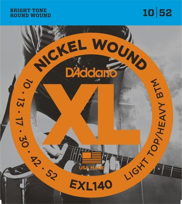 Струни для електрогітари D'Addario EXL-140 XL Light Top/Heavy BTM  Nickel 10/52 2887 фото