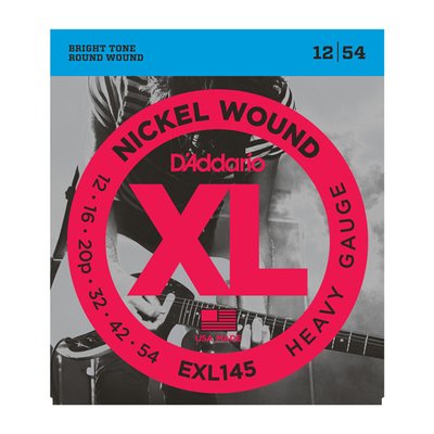 Струни для електрогітари D'Addario EXL145 Nickel Heavy Electric Guitar Strings 12/54 74796 фото