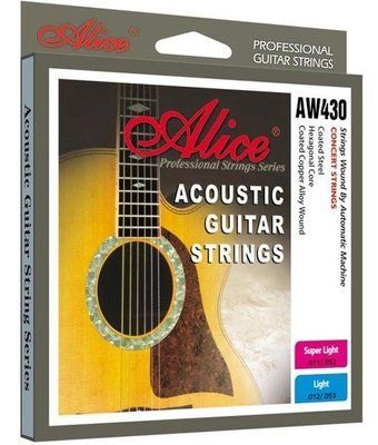 Струни для акустичної гітари Alice AW430-SL Acoustic Coated Copper Wound Super Light Guitar Strings 11/52 78701 фото