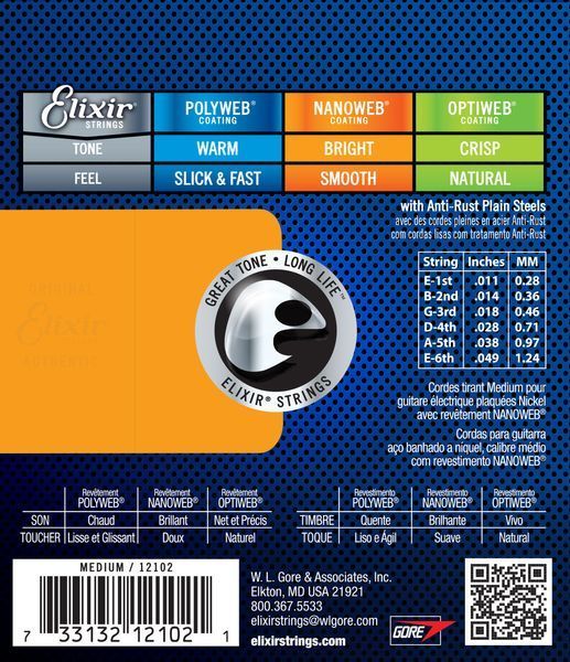Струни для електрогітари Elixir Nanoweb Nickel Plated Steel Medium 11/49 236045 фото