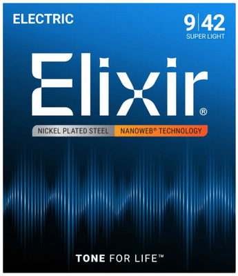 Струни для електрогітари Elixir Nanoweb Nickel Plated Steel Super Light 9/42 236048 фото