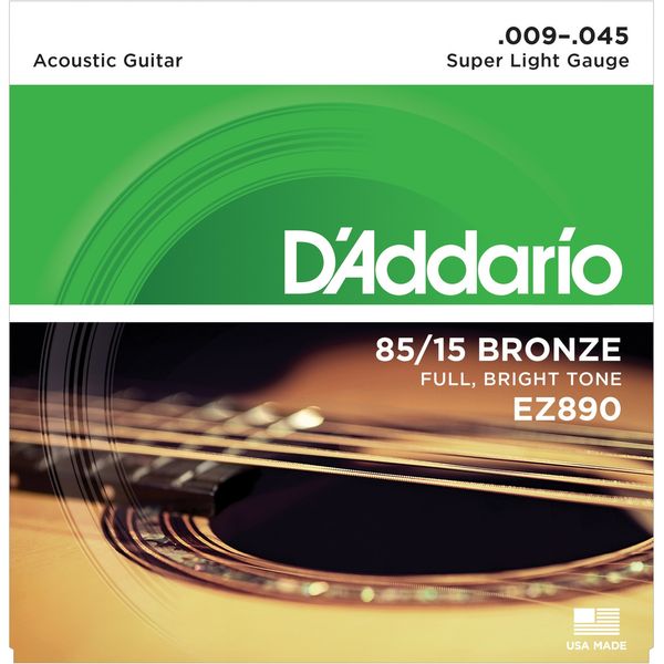 Струни для акустичної гітари D*ADDARIO EZ-890 Bronze 85/15 Super Light 74198 фото