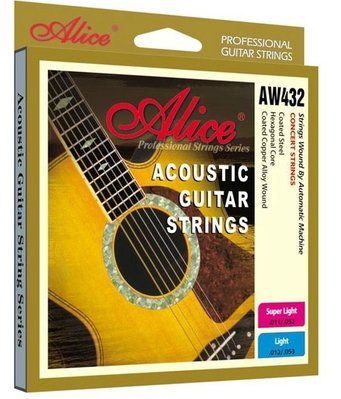 Струни для акустичної гітари Alice AW432-SL Acoustic Coated Copper Wound Super Light Guitar Strings 11/52 78309 фото