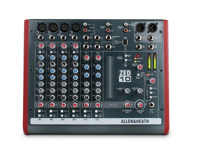 Компактний мікшерний пульт Allen Heath ZED-10, колір сірий з червоними включеннями 254712 фото