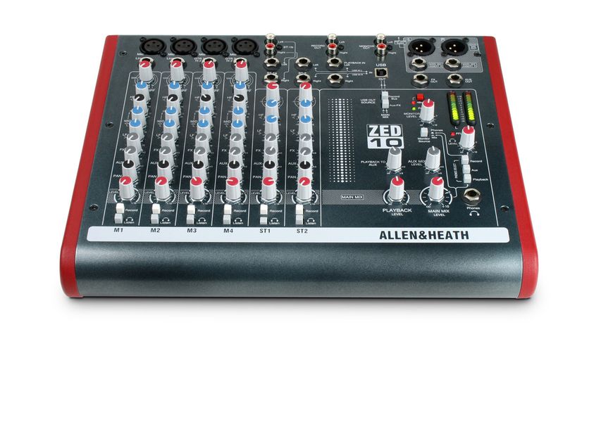 Компактний мікшерний пульт Allen Heath ZED-10, колір сірий з червоними включеннями 254712 фото