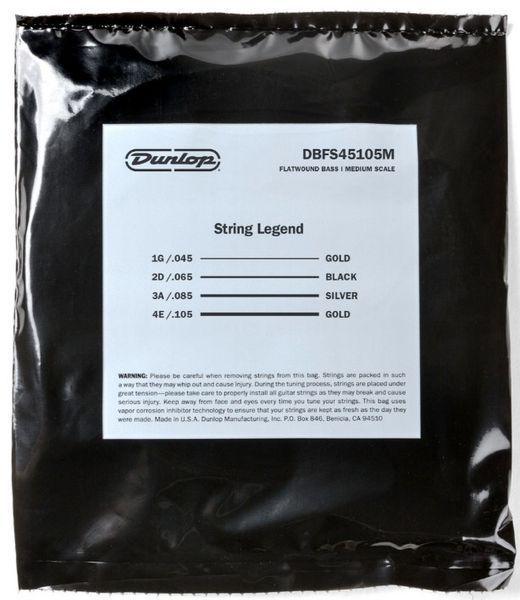 Струны для бас-гитары Dunlop DBFS45105M MD Scale Flatwound Stainless Steel 126927 фото