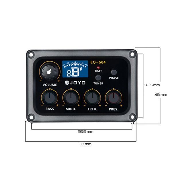 Преамп зі звукознімачем для акустичної гітари Joyo EQ-504 127915 фото