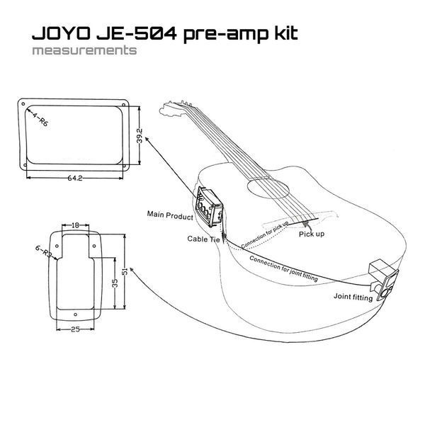 Преамп зі звукознімачем для акустичної гітари Joyo EQ-504 127915 фото