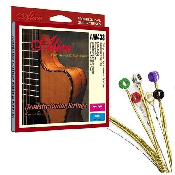 Струни для акустичної гітари Alice AW433P-SL Acoustic Coated 85/15 Bronze Wound Super Light Guitar Strings 11/52 80148 фото