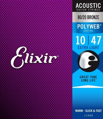 Струни акустичної гітари Elixir AC NW бронза 80/20 Extra Light (010-047) 74216 фото